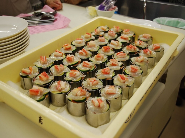 浅草ビューホテルで仕込みをした前菜