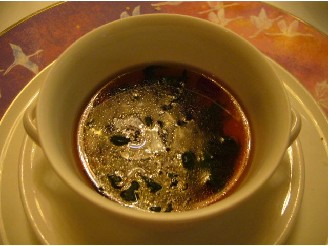 赤蕪とほうれん草のブイヨンスープ