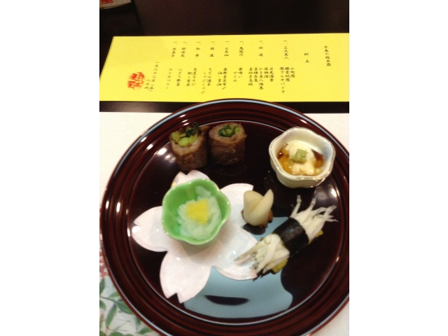 かき菜ととちぎ和牛の八幡巻も味わい良く