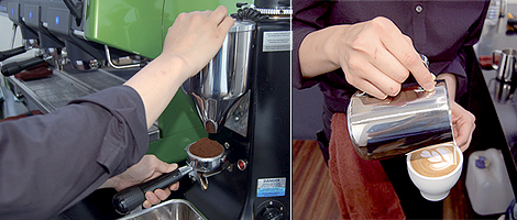 バリスタは、持って来られた豆のポテンシャルを最大限に活かしてカップに注ぐ。