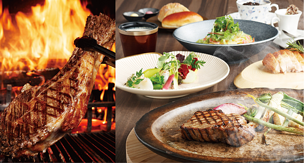 1階  GRILL DINING 薪火　赤身肉トマホーク薪焼きステーキ & コース料理